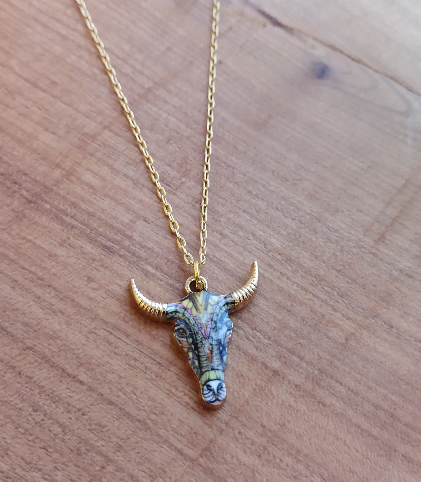 Cow Necklace - 18" Fine Chain