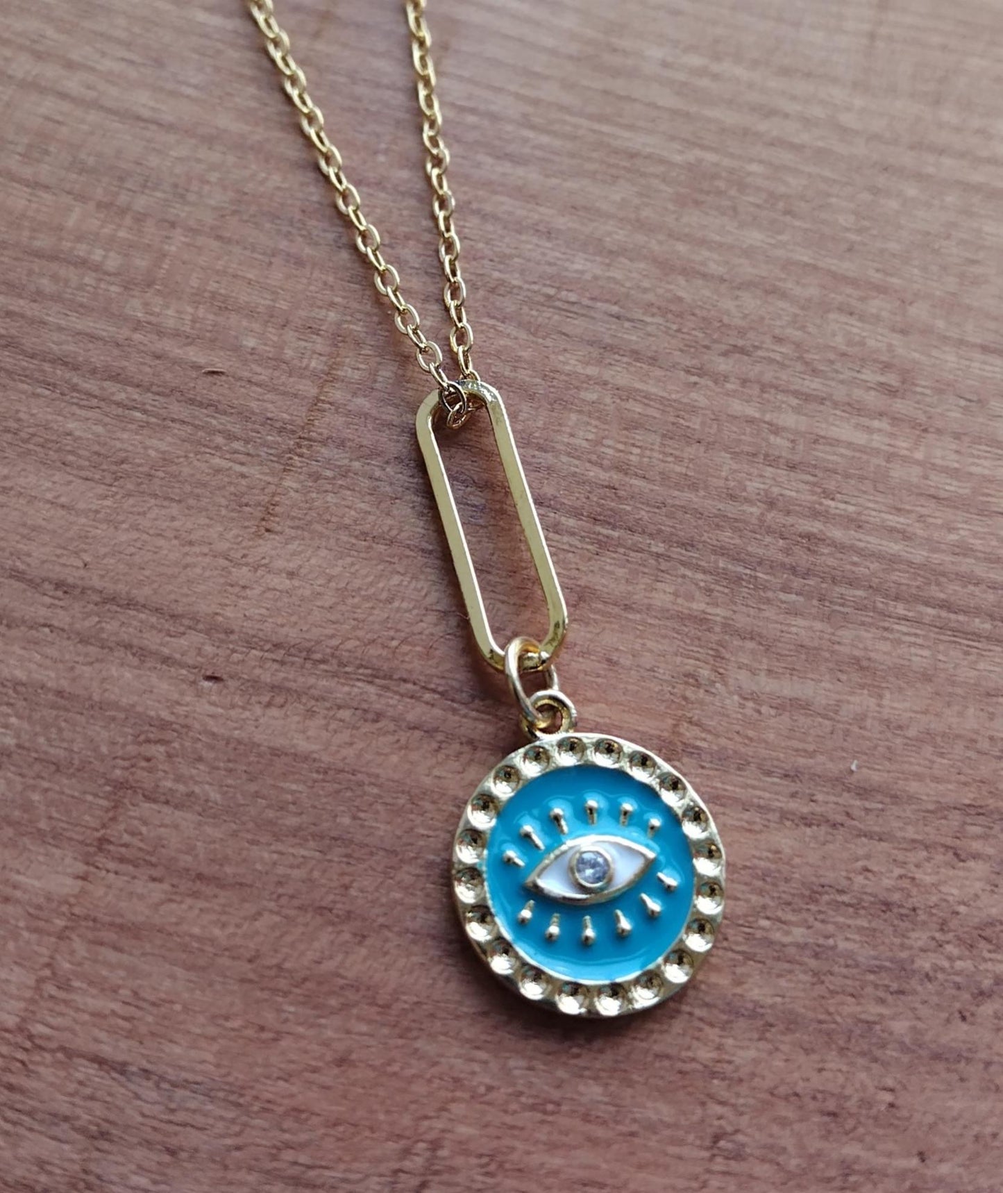 Evil Eye Necklace Turquoise - 18" Fine Chain