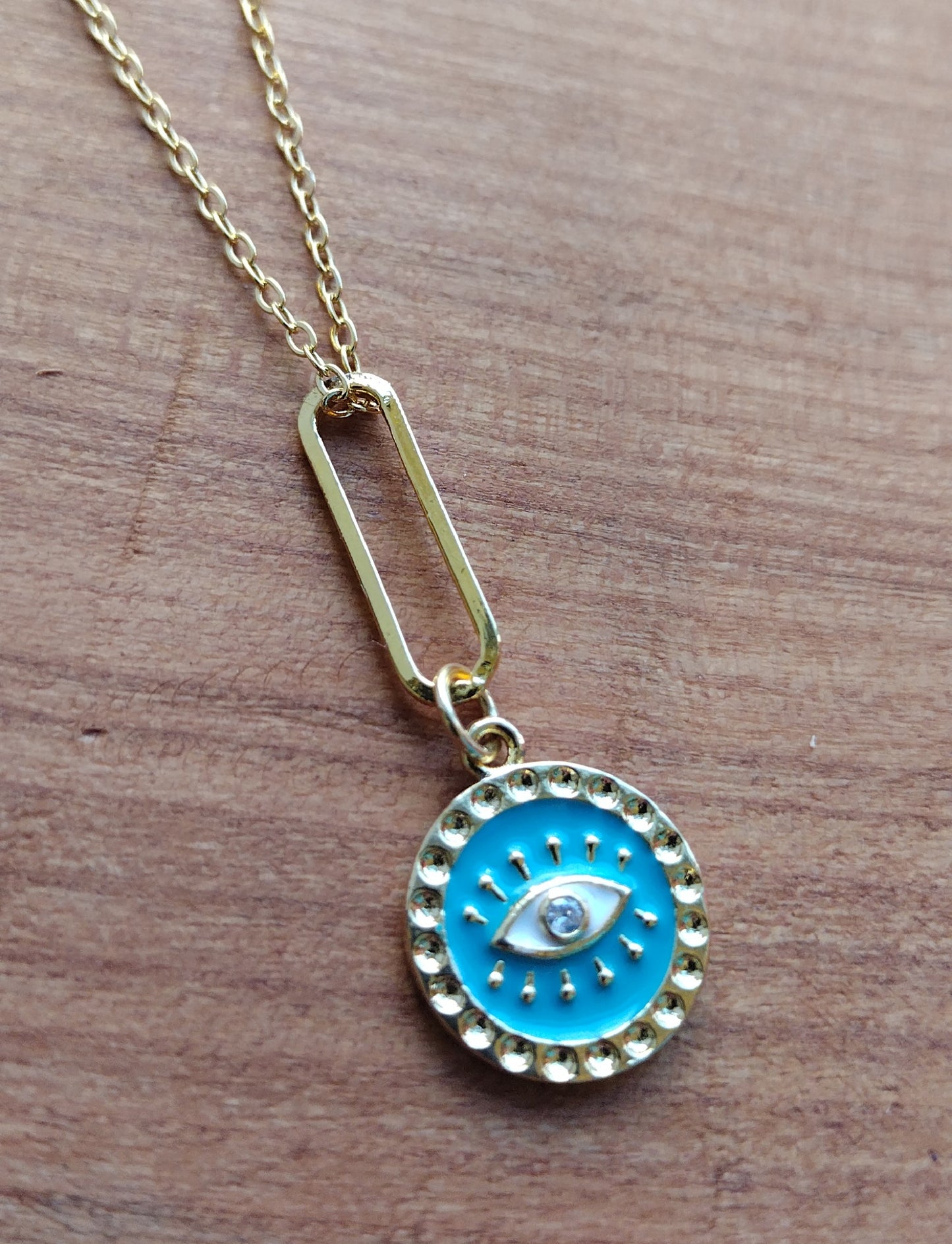 Evil Eye Necklace Turquoise - 18" Fine Chain