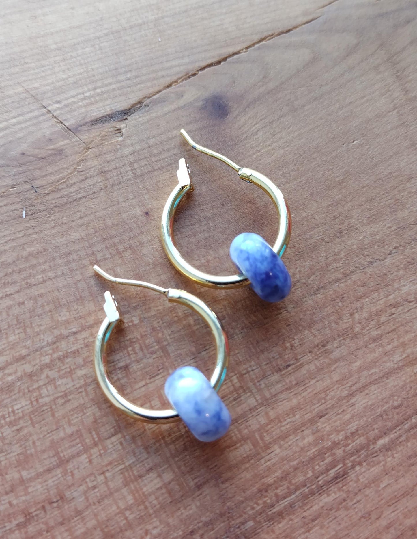 Blue clouds stone hoops