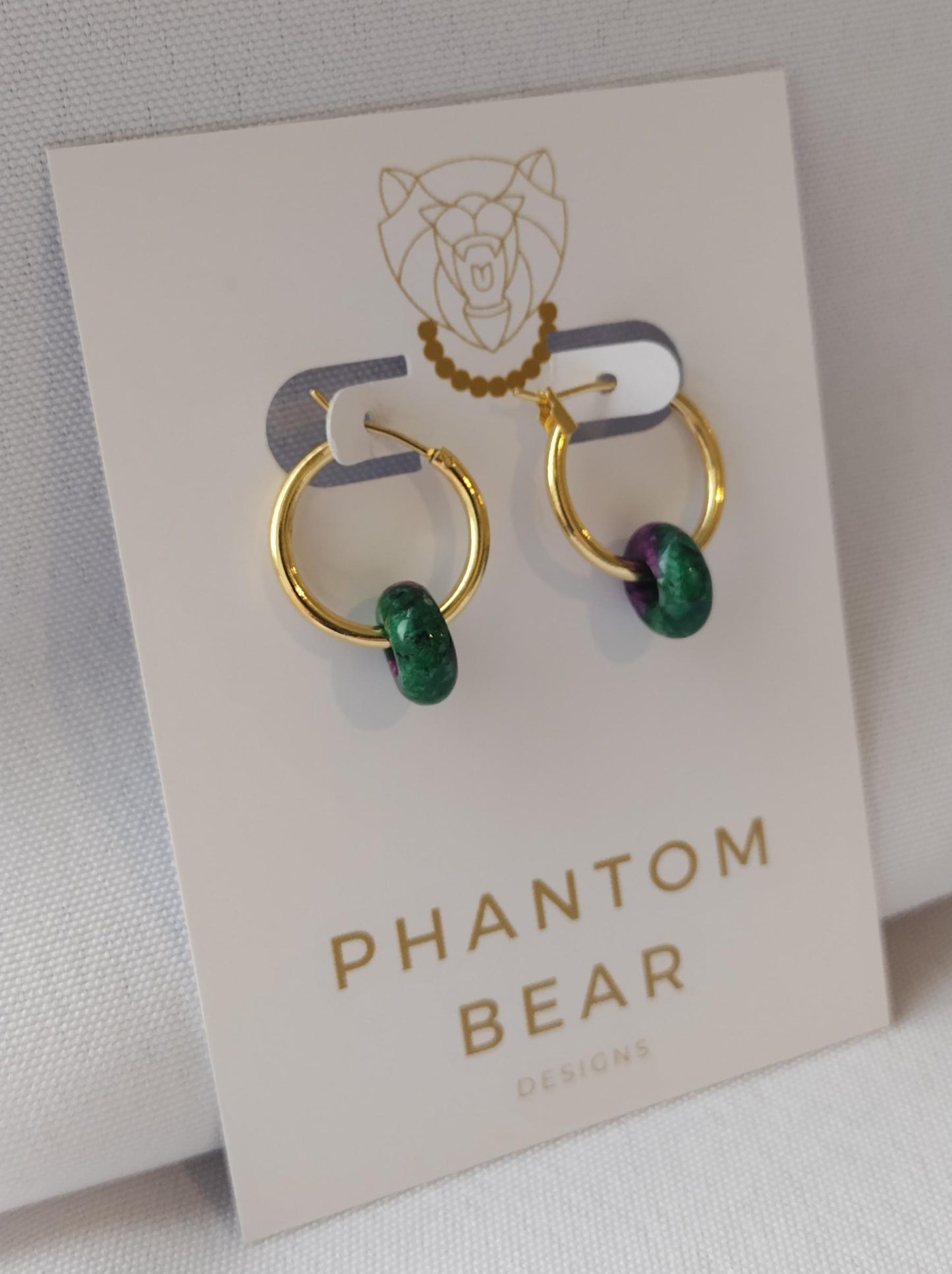 Green electric stone hoops